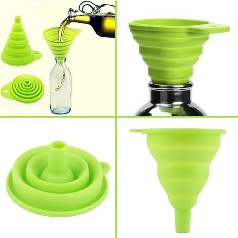 Mini entonnoir pliable en silicone, vue d'ensemble
