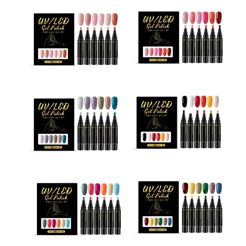 Stylos nail art DIY 6 couleurs