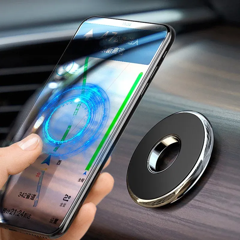 Support magnétique universel pour téléphone de voiture, support rond à aimant pour GPS et smartphone 2