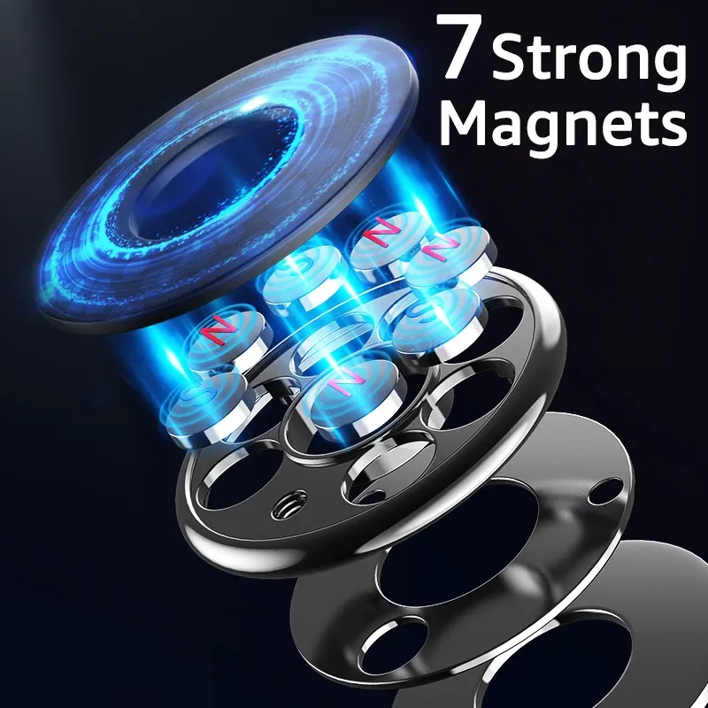 Support magnétique universel pour téléphone de voiture, support rond à aimant pour GPS et smartphone 3