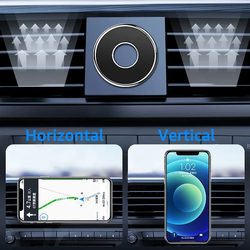 Support de téléphone magnétique pour voiture, vue latérale