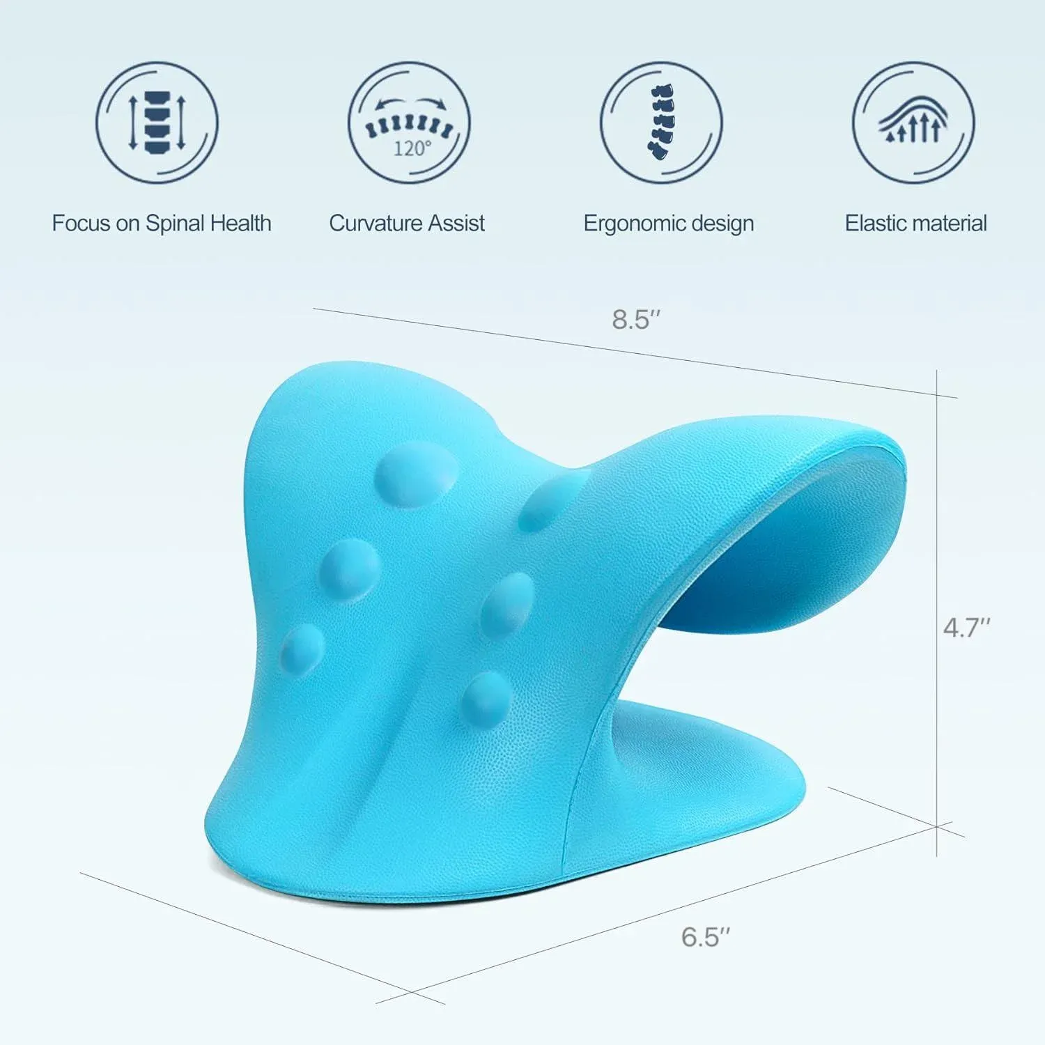 Oreiller chiropratique pour le cou à traction cervicale, soutien de l'alignement de la colonne et des épaules pour un sommeil confortable 2