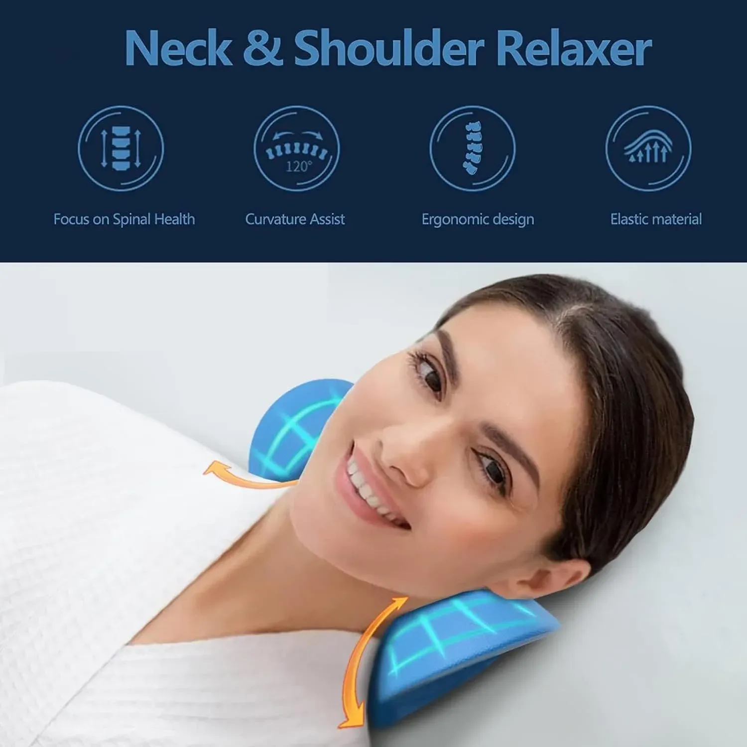 Oreiller chiropratique pour le cou à traction cervicale, soutien de l'alignement de la colonne et des épaules pour un sommeil confortable 5