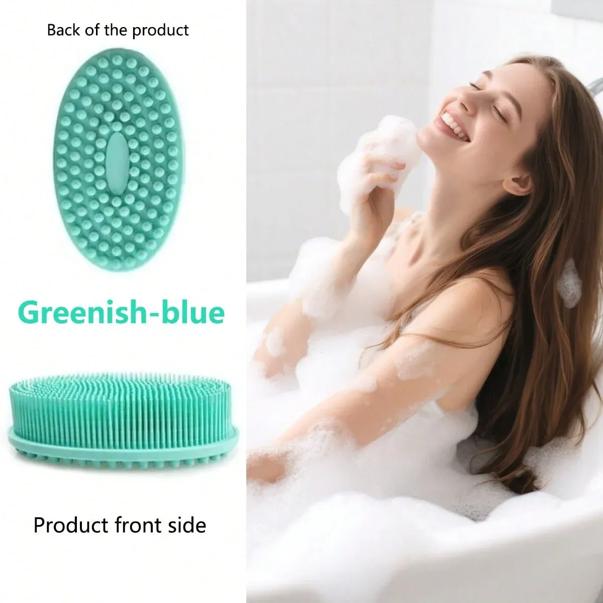 Gommage corporel en silicone, éponge de douche et brosse de bain sèche pour massage du corps, bâton exfoliant, brosse de bain en silicone 7