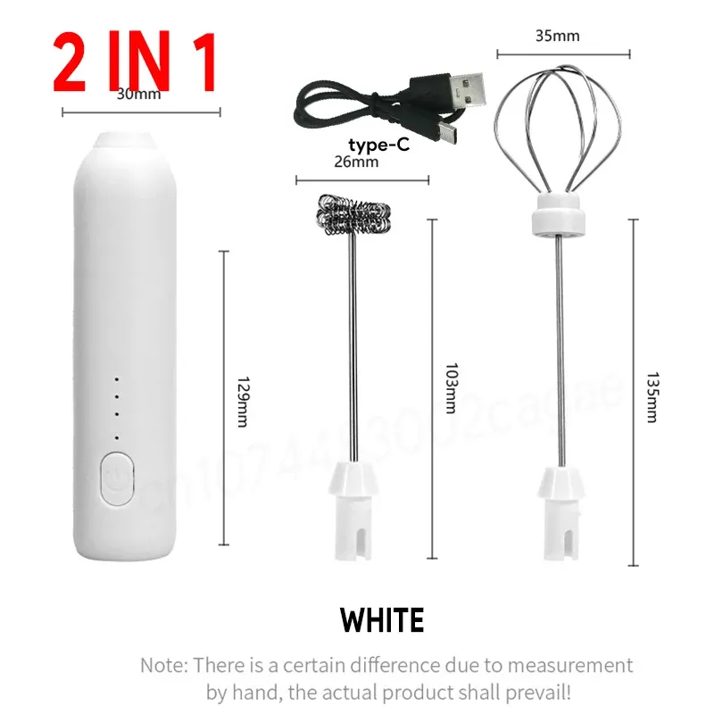 Mousseur à lait électrique amélioré, fouet de cuisine 3 en 1 avec batteur à œufs, mini mélangeur alimentaire, rechargeable par USB, outil portable à trois vitesses pour expresso 11