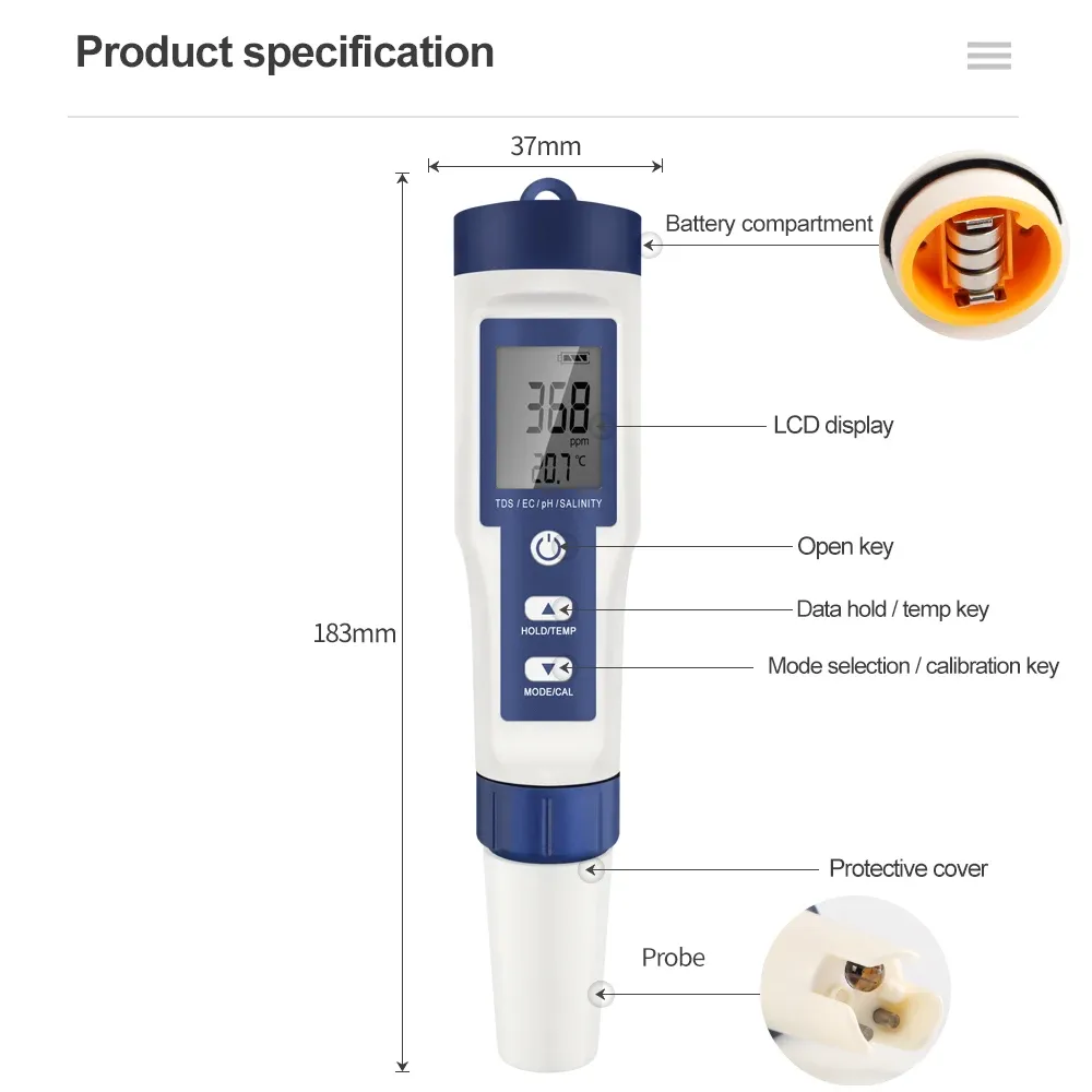 Testeur multiparamètre pour aquariophilie