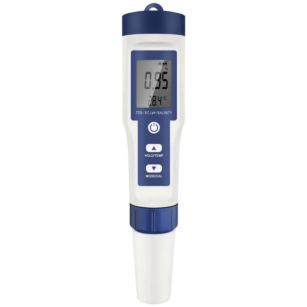 Stylo testeur numérique 5 en 1 (pH, TDS, CE, température, salinité) avec rétroéclairage pour aquarium 7
