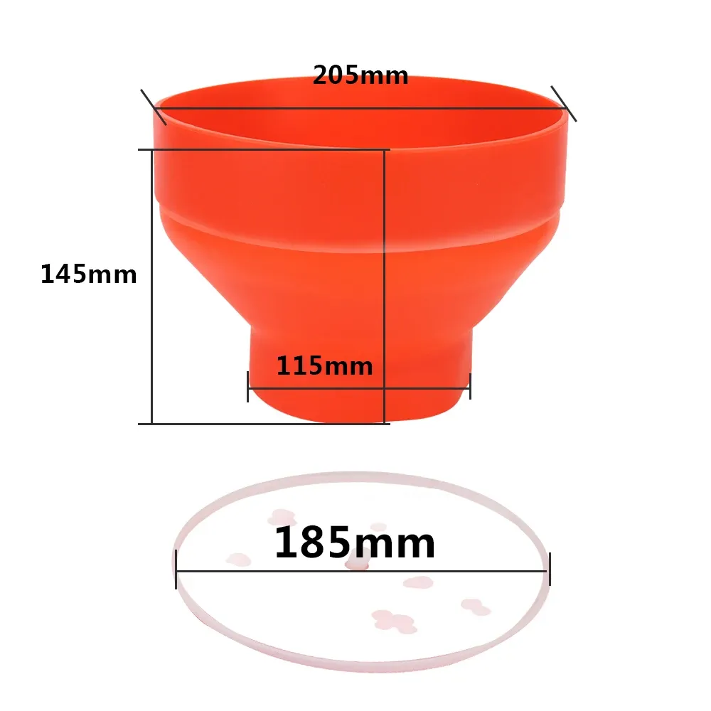 Bol à pop-corn pour micro-ondes en silicone, machine à pop-corn rouge avec couvercle 6