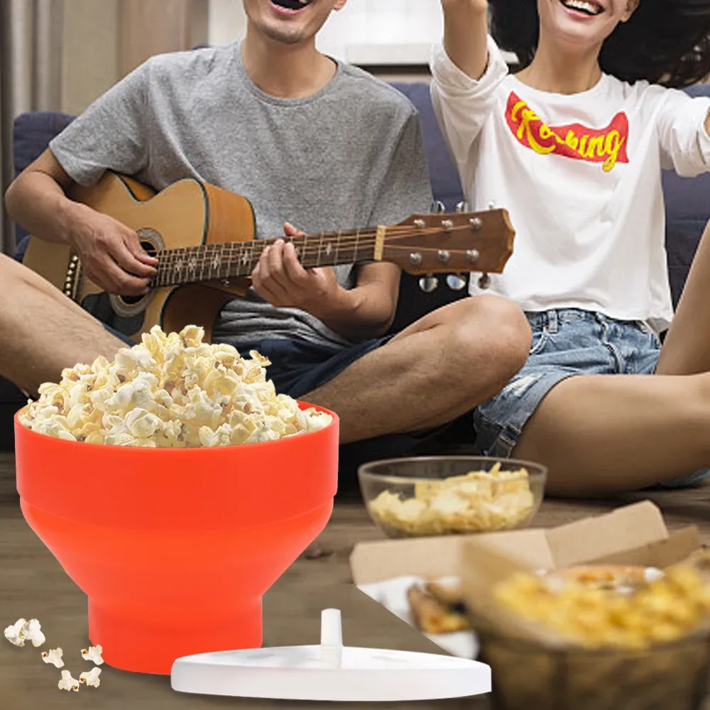Bol à pop-corn en silicone, détails de la forme