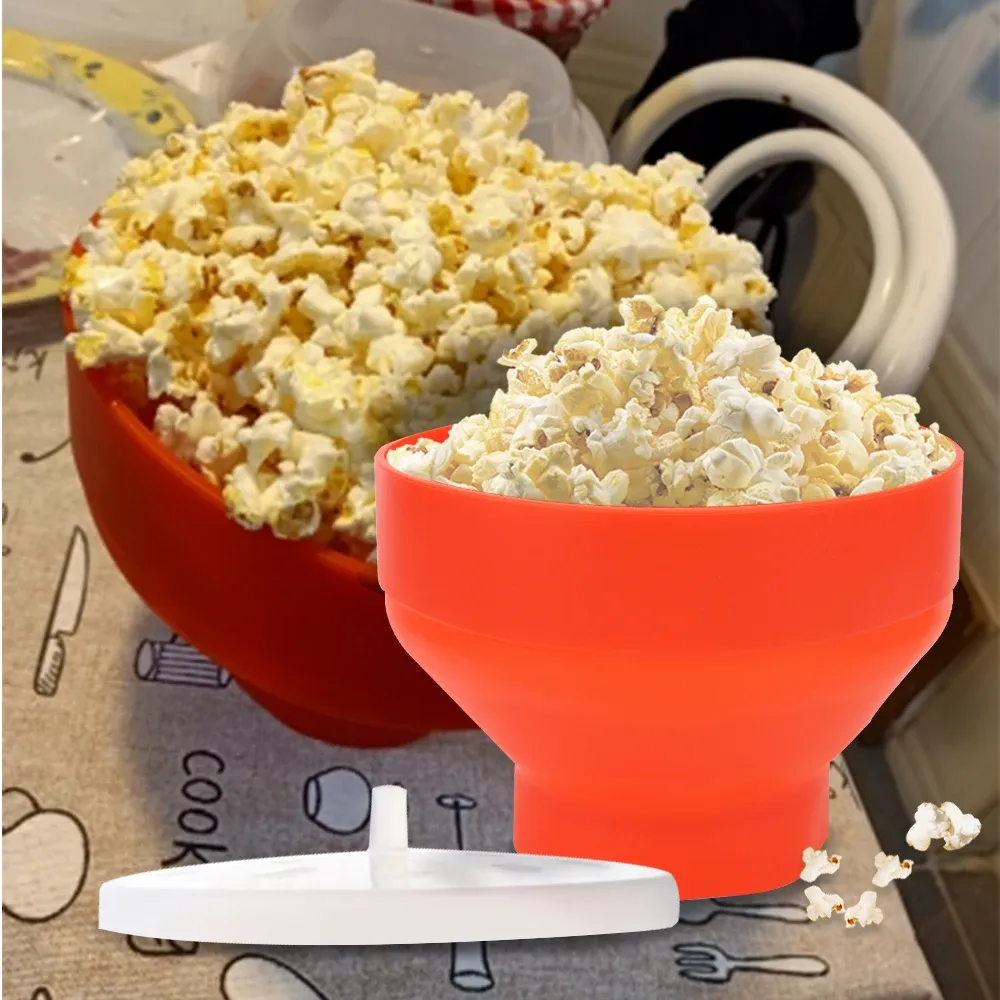 Bol à pop-corn en silicone, finition de surface