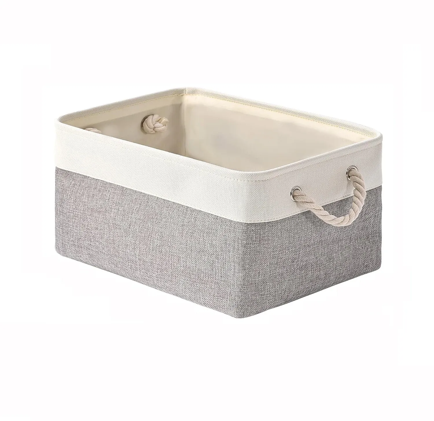 Panier de rangement pliable en tissu, boîte de rangement en lin pour chambre d'enfant, panier pliable en toile pour étagère, organisateur de placard et de chambre à coucher 12