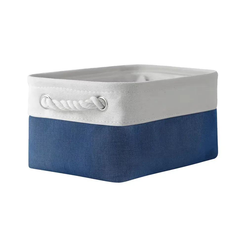 Panier de rangement pliable en tissu, boîte de rangement en lin pour chambre d'enfant, panier pliable en toile pour étagère, organisateur de placard et de chambre à coucher 10