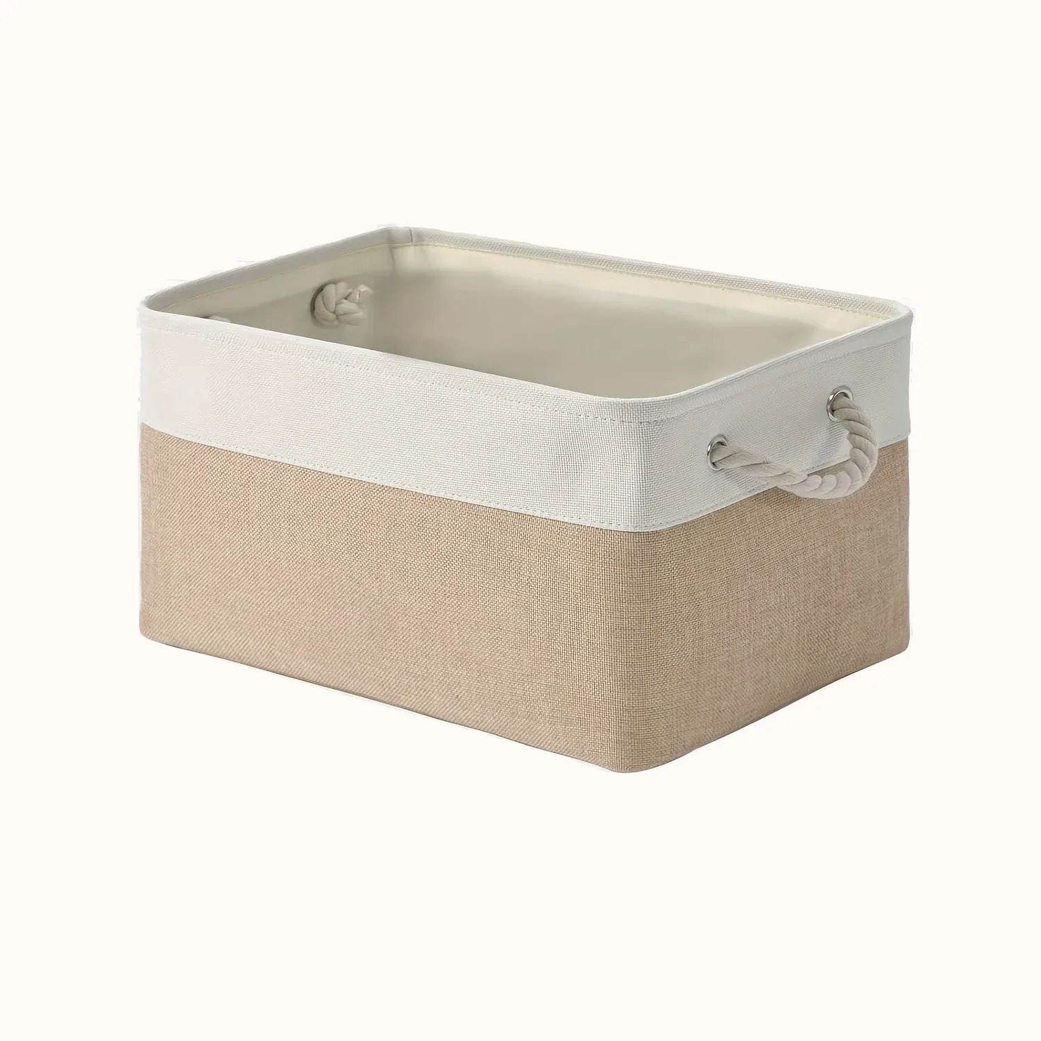Panier de rangement pliable en tissu, boîte de rangement en lin pour chambre d'enfant, panier pliable en toile pour étagère, organisateur de placard et de chambre à coucher 13