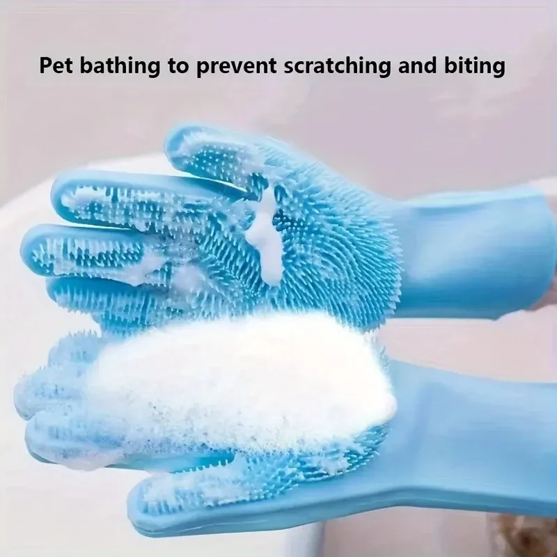 Détail du gant de toilettage en silicone