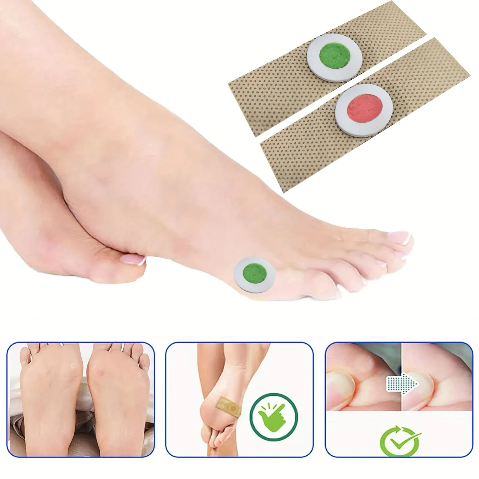 Détail des patchs de soin des pieds
