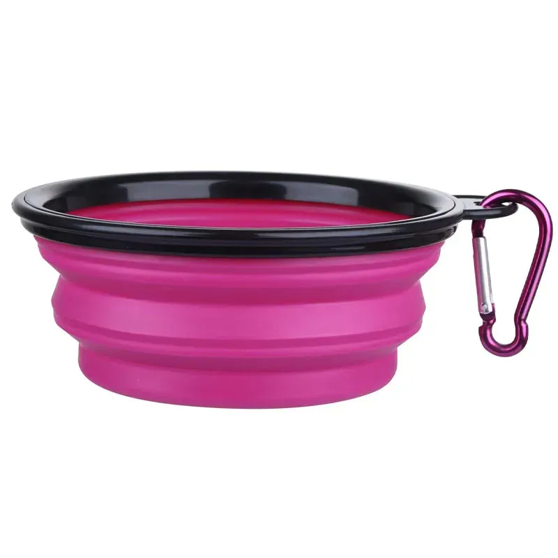 Mangeoire et abreuvoir pliable en silicone pour chien et chat, distributeur 2 en 1 avec mousqueton, idéal pour les voyages et le plein air 11