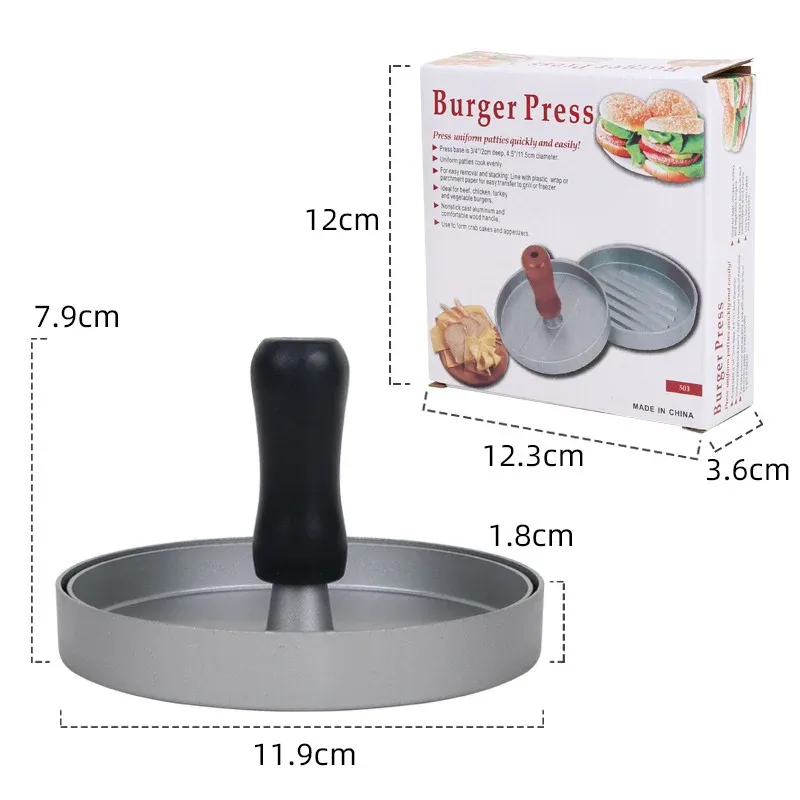 Presse à hamburgers antiadhésive avec papier ciré en aluminium pour cuisine, barbecue et gril 8