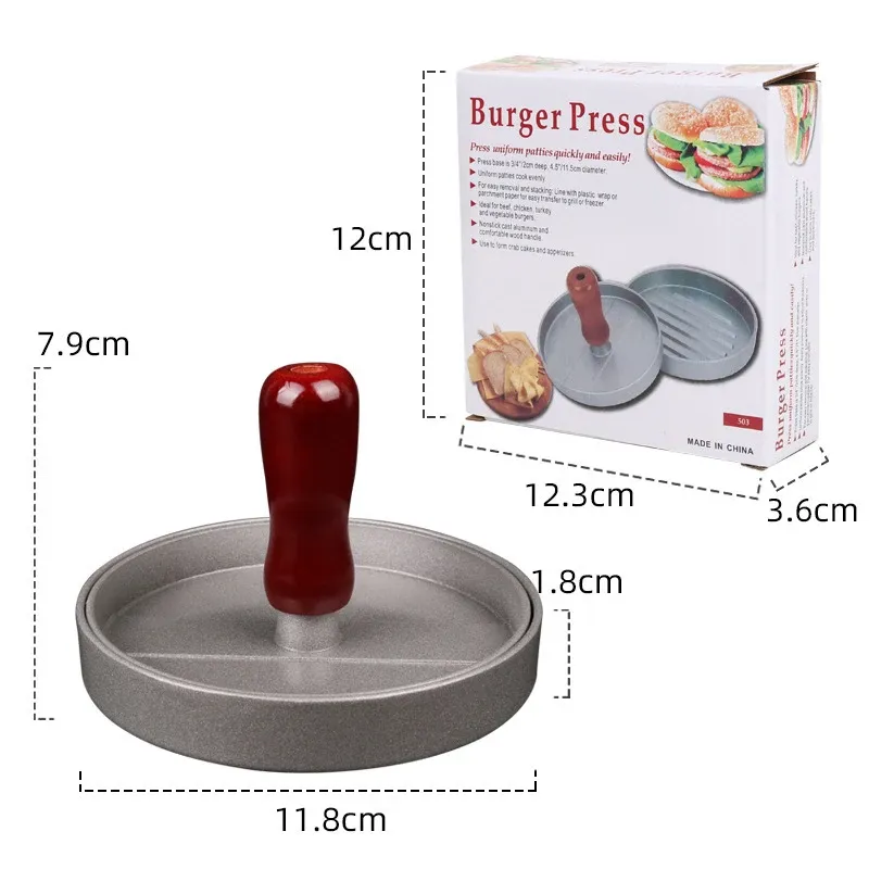 Presse à hamburgers antiadhésive avec papier ciré en aluminium pour cuisine, barbecue et gril 9