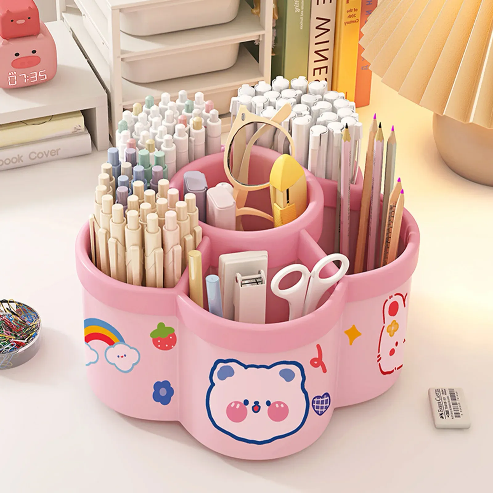 Porte-stylo rotatif, finitions et détails