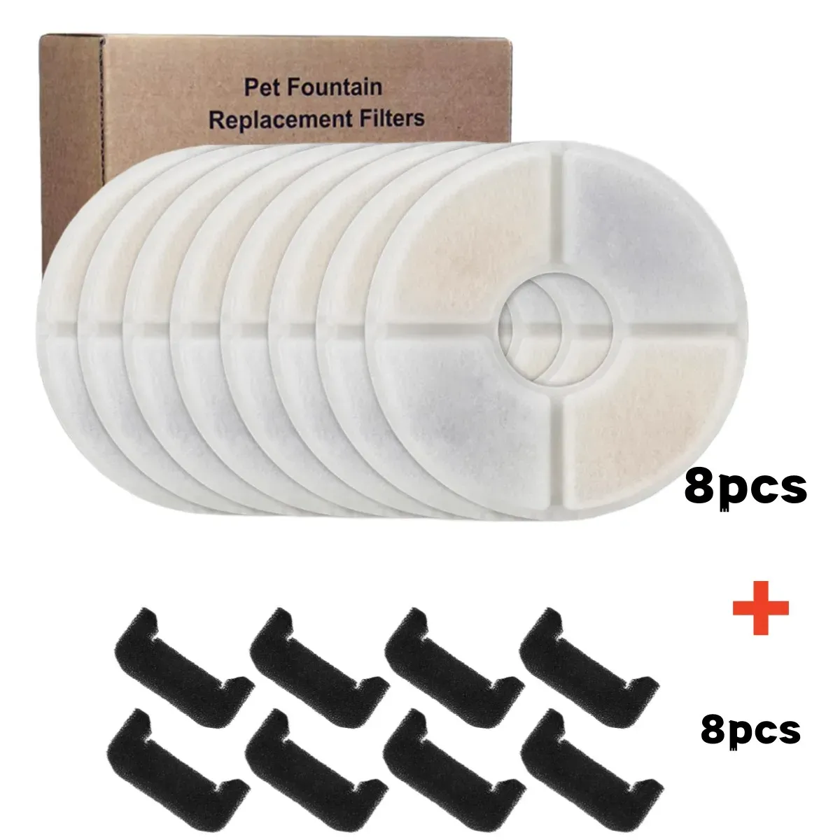 Lot de filtres de rechange en charbon actif pour fontaine à eau pour chat (4, 8 ou 12 pièces) 8