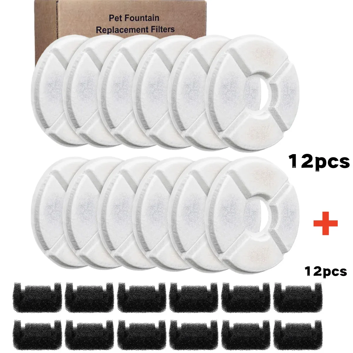 Lot de filtres de rechange en charbon actif pour fontaine à eau pour chat (4, 8 ou 12 pièces) 7