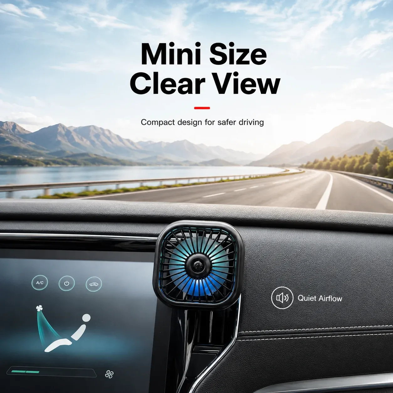 Éclairage LED coloré du mini ventilateur de voiture