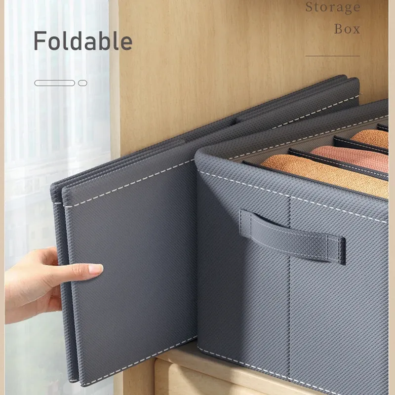 Organisateur pliable pour pantalons épais, jeans, sweat-shirts et chemises, à 9, 7 ou 6 compartiments, pour armoire et tiroirs 3