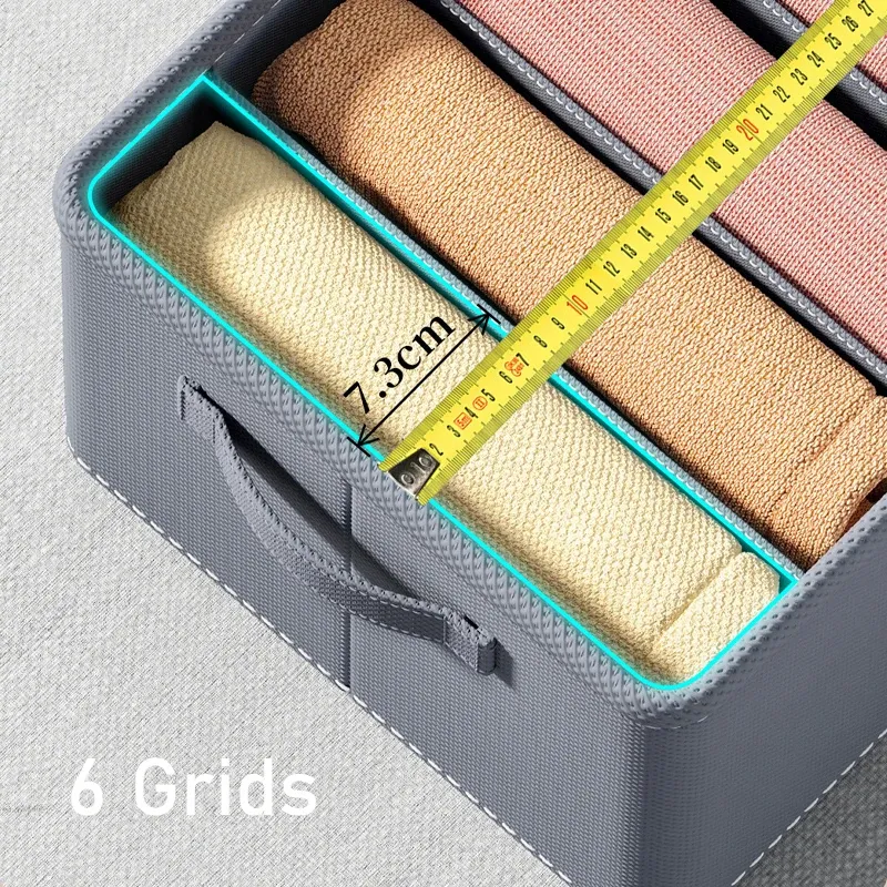 Organisateur pliable pour pantalons épais, jeans, sweat-shirts et chemises, à 9, 7 ou 6 compartiments, pour armoire et tiroirs 5
