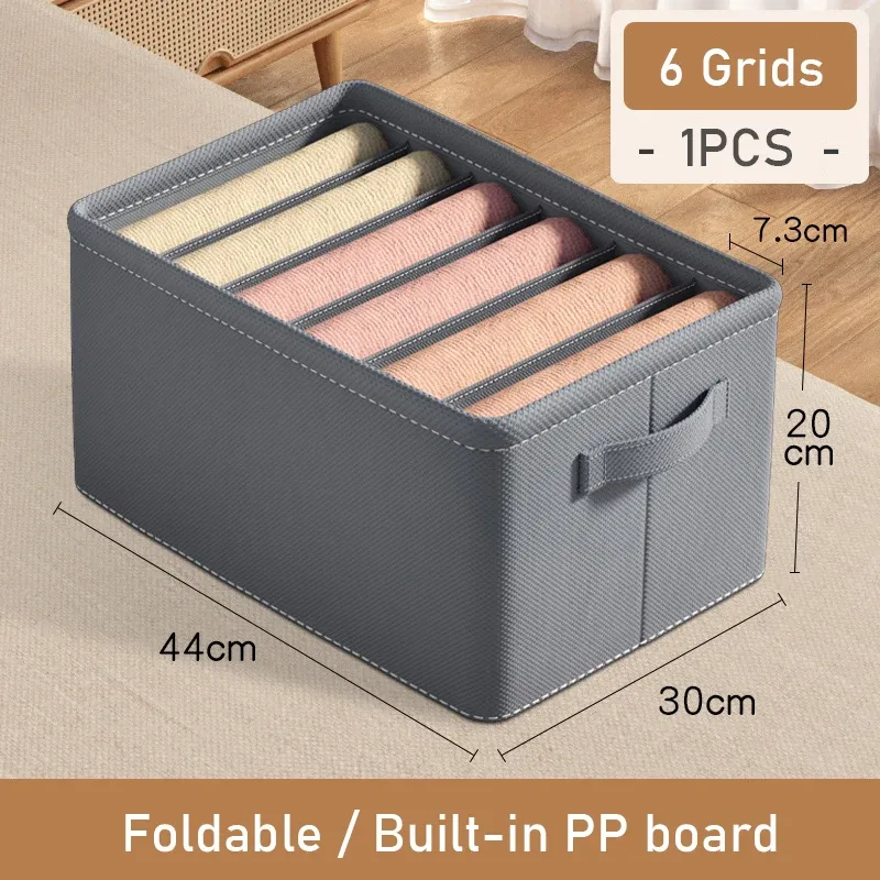 Organisateur pliable pour pantalons épais, jeans, sweat-shirts et chemises, à 9, 7 ou 6 compartiments, pour armoire et tiroirs 7