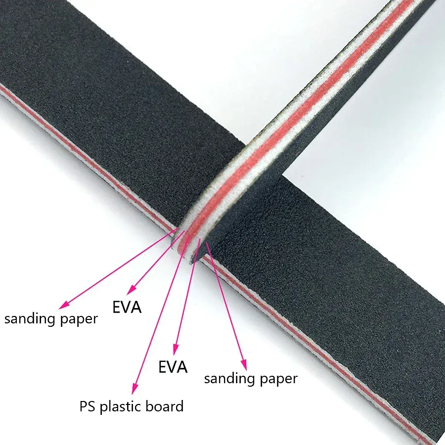 Limes à ongles en papier émeri droites pour manucure à domicile, lot de 5 3