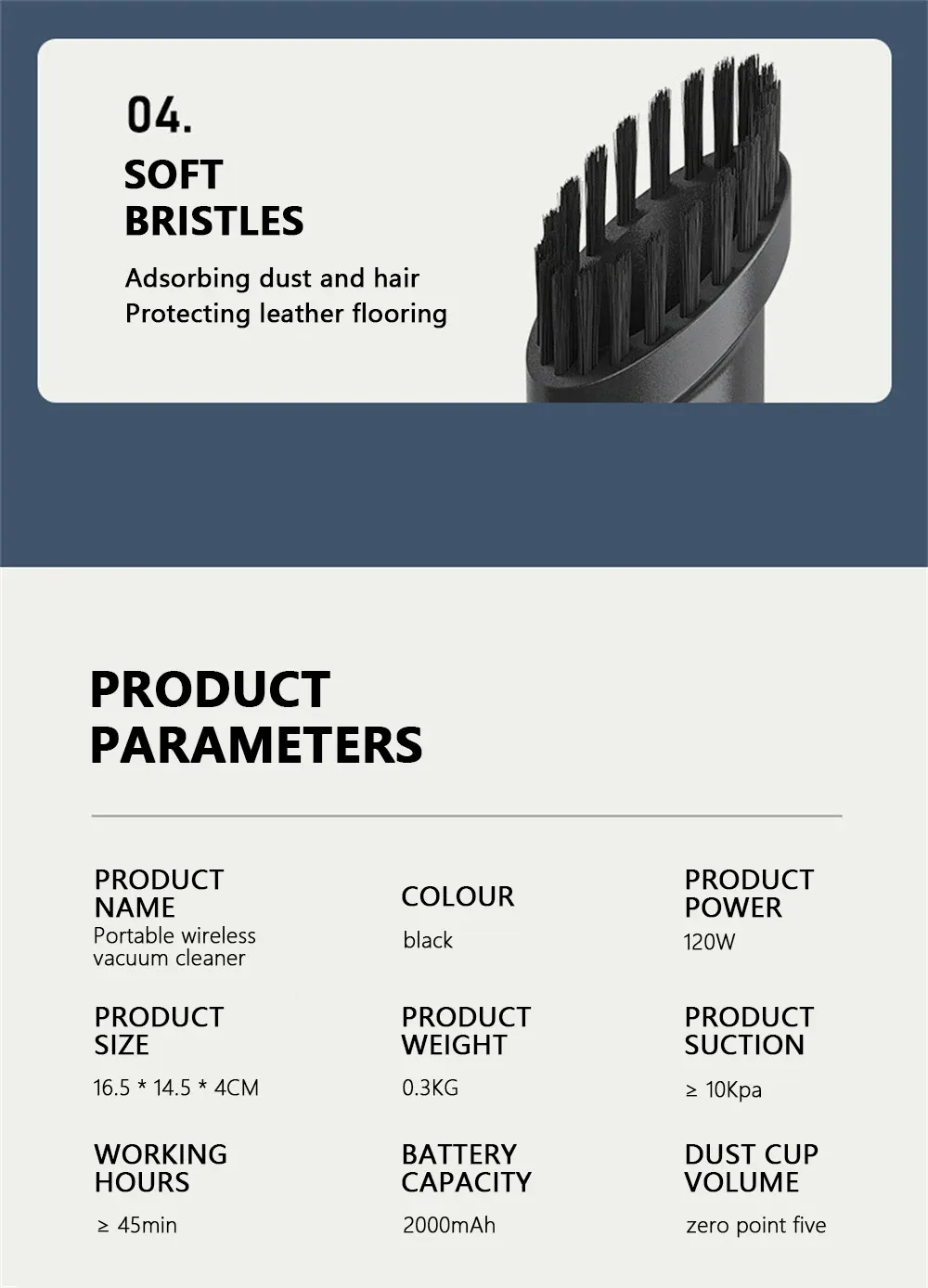 Mini aspirateur sans fil, esthétique moderne