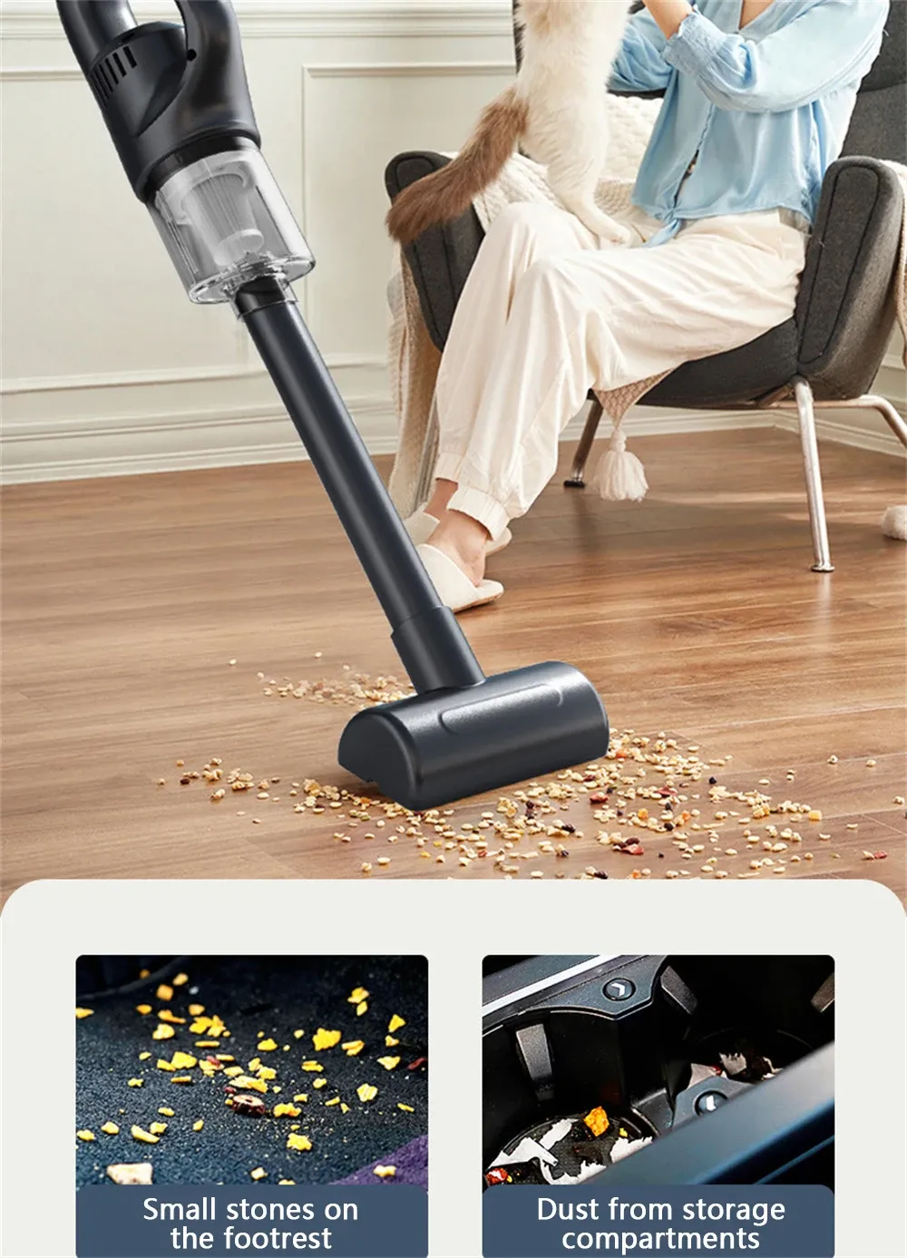 Mini aspirateur sans fil, utilisation quotidienne