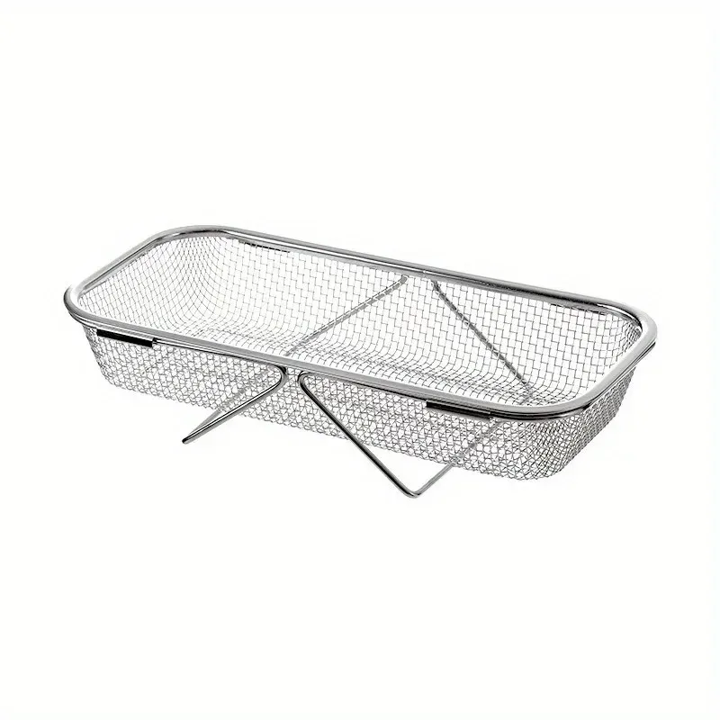 Passoire en acier inoxydable à poignée télescopique, panier à mailles métalliques pour laver les fruits, lot de 1 6