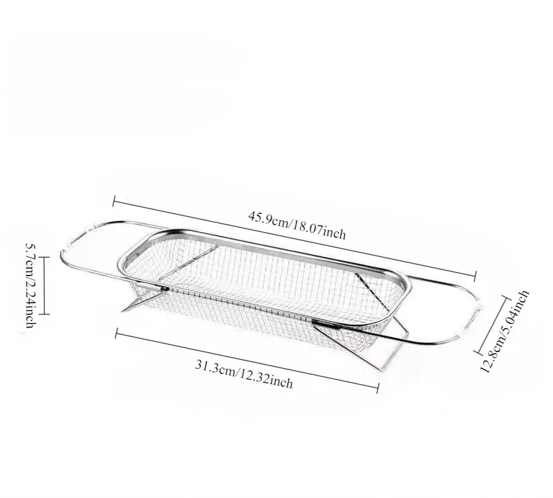 Détail du panier à mailles métalliques de la passoire