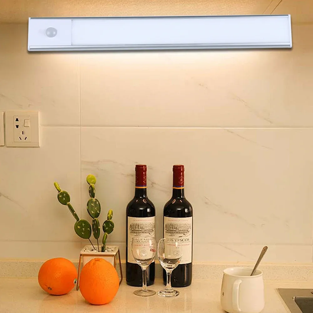 Lampe LED rechargeable par USB avec capteur de mouvement, portable, pour éclairage sous armoire, cuisine et chambre 6