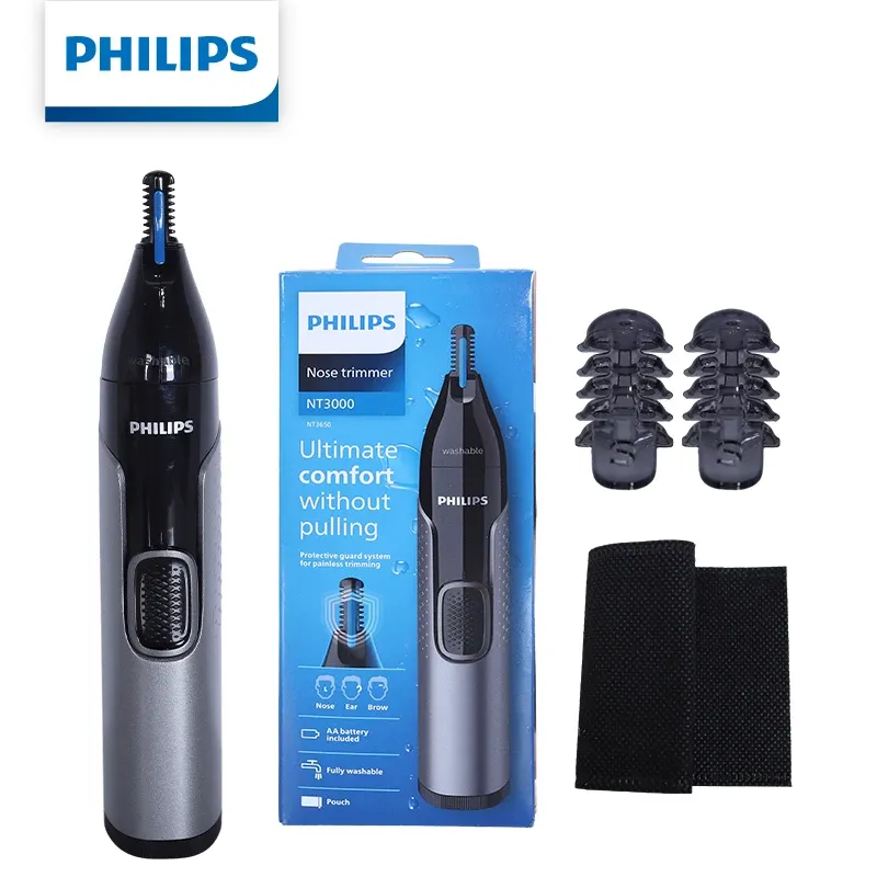 Tondeuse à poils de nez Philips pour oreilles, sourcils et barbe, épilateur électrique portable et lavable pour homme, outil de toilettage de précision 6