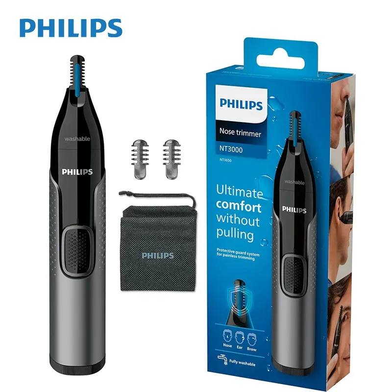 Tondeuse à poils de nez Philips pour oreilles, sourcils et barbe, épilateur électrique portable et lavable pour homme, outil de toilettage de précision 7