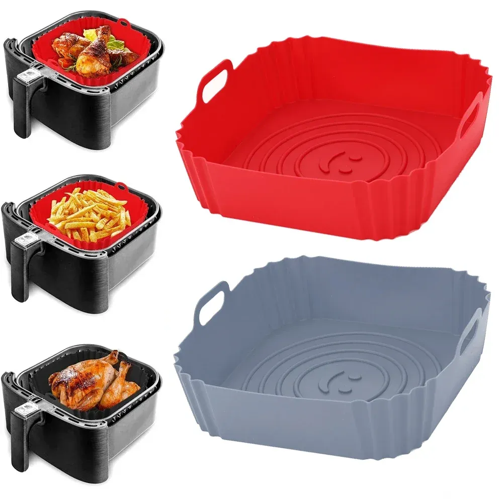 Doublure réutilisable en silicone pour friteuse à air, tapis de cuisson antiadhésif pour four, pizza et poulet 1