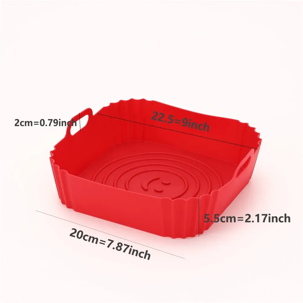 Doublure réutilisable en silicone pour friteuse à air, tapis de cuisson antiadhésif pour four, pizza et poulet 8