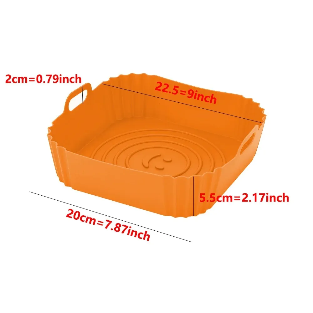 Doublure réutilisable en silicone pour friteuse à air, tapis de cuisson antiadhésif pour four, pizza et poulet 9