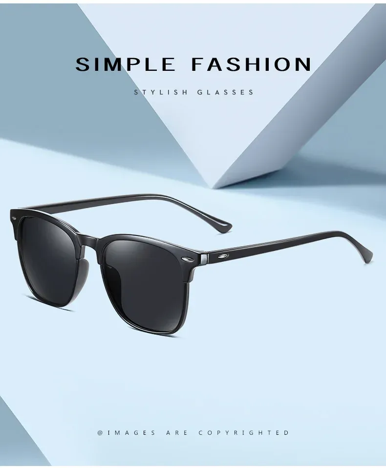 Lunettes de soleil noires portées, détail du design