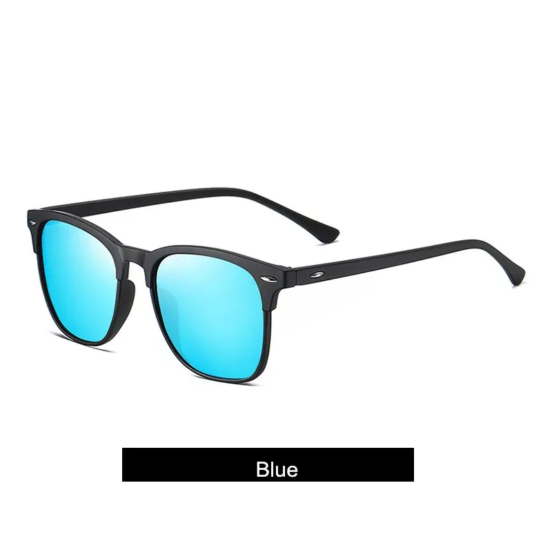 Lunettes de soleil carrées polarisées à monture pleine en plastique noir, pour femmes et hommes, protection UV400 10