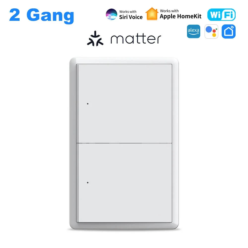 Interrupteur mural connecté Wi-Fi Manhot compatible Matter, 1 à 4 gangs, compatible HomeKit 8