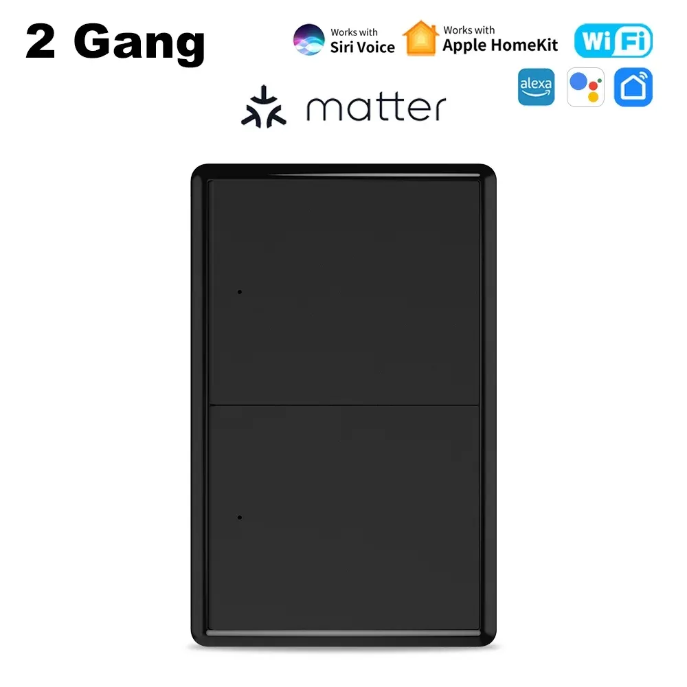 Interrupteur mural connecté Wi-Fi Manhot compatible Matter, 1 à 4 gangs, compatible HomeKit 14