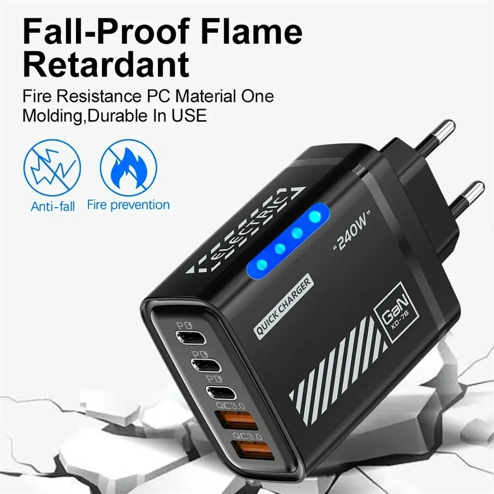 Chargeur USB-C GaN multiport, vue détaillée