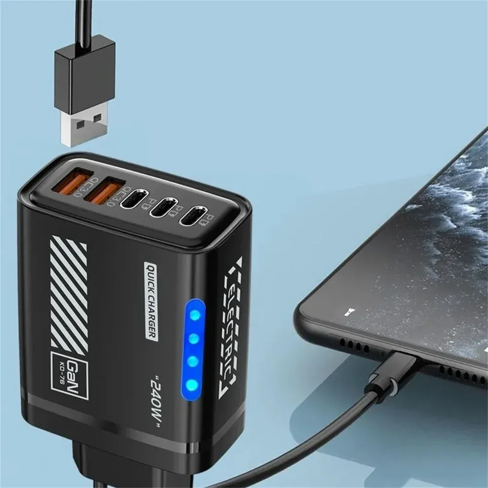 Chargeur USB-C GaN multiport, vue détaillée