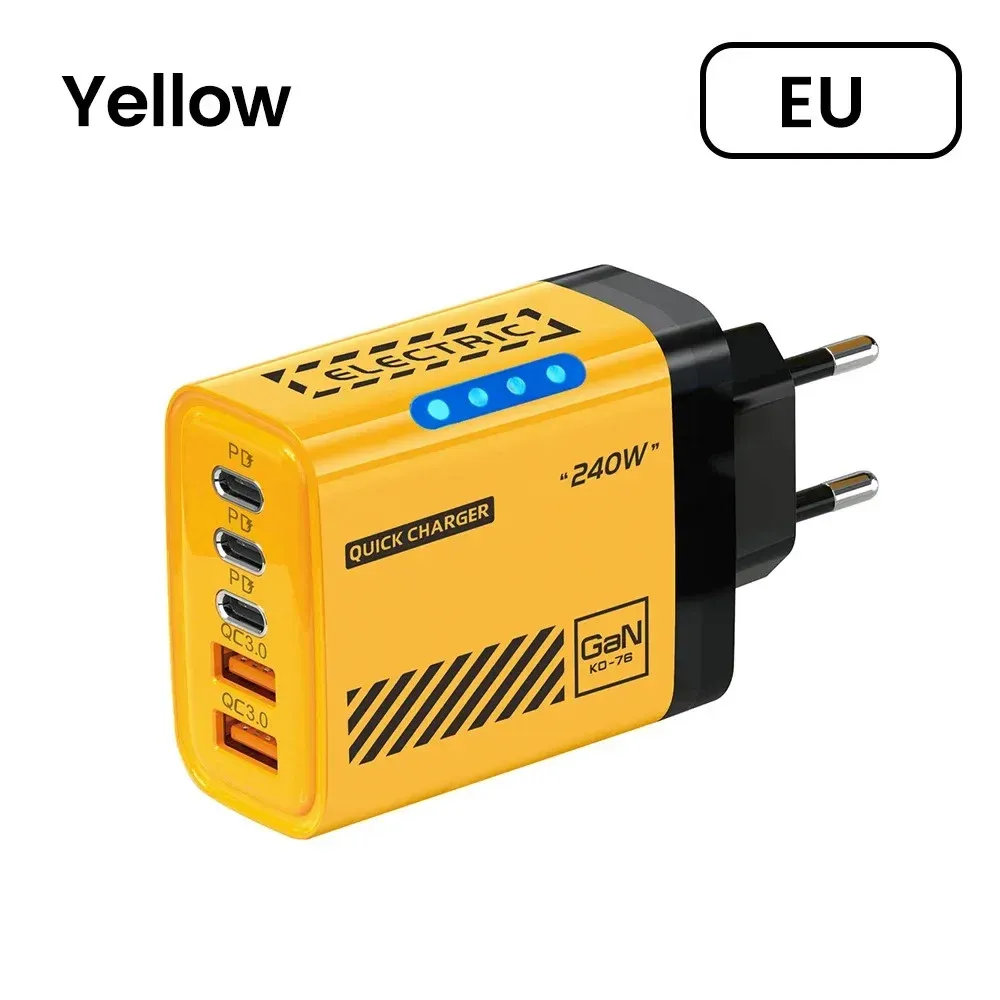Chargeur USB-C GaN 240 W 5 en 1 Power Delivery 3.0 – Prises EU, US et UK 13