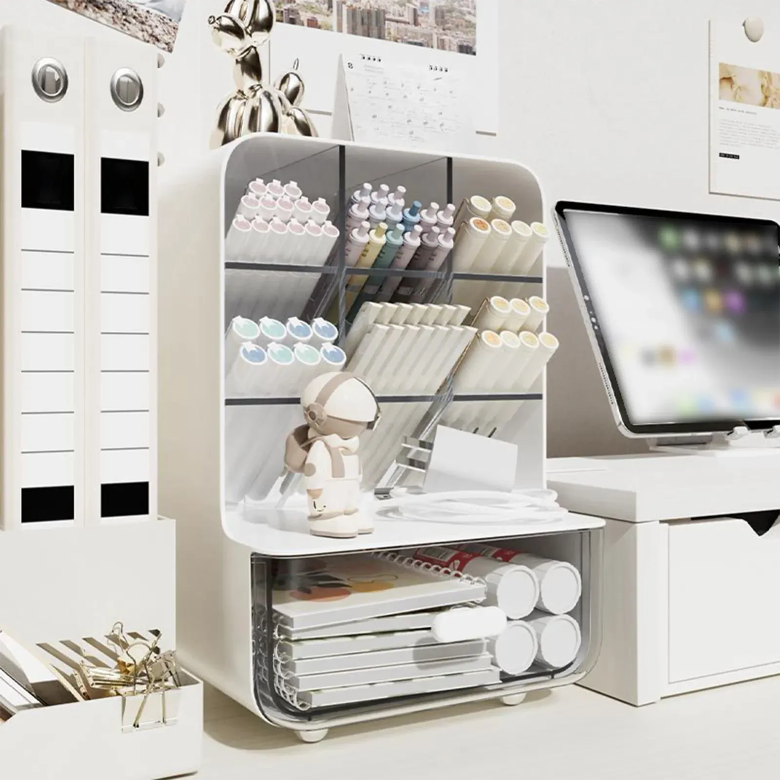 Organisateur de bureau transparent, ambiance