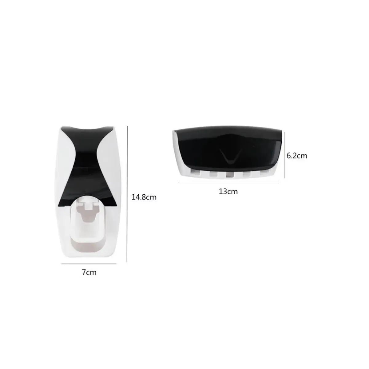 Ensemble de porte-brosse à dents avec distributeur automatique de dentifrice, support mural et presse-tube pour salle de bain 6