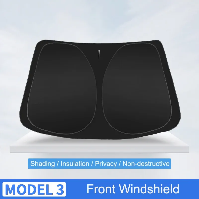 Pare-soleil de voiture pour Tesla Model 3 et Y (2017-2023) – Protection pour pare-brise avant et vitres latérales, store de confidentialité pour enfants 11
